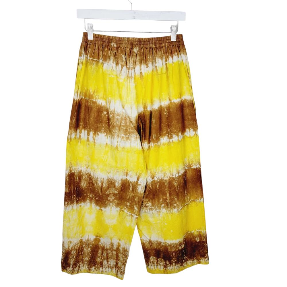 Anthropologie WHIT TWO Cotton Shibori Tie Dye Crop Lantern Leg Pants - Size L - Picture 2 of 6